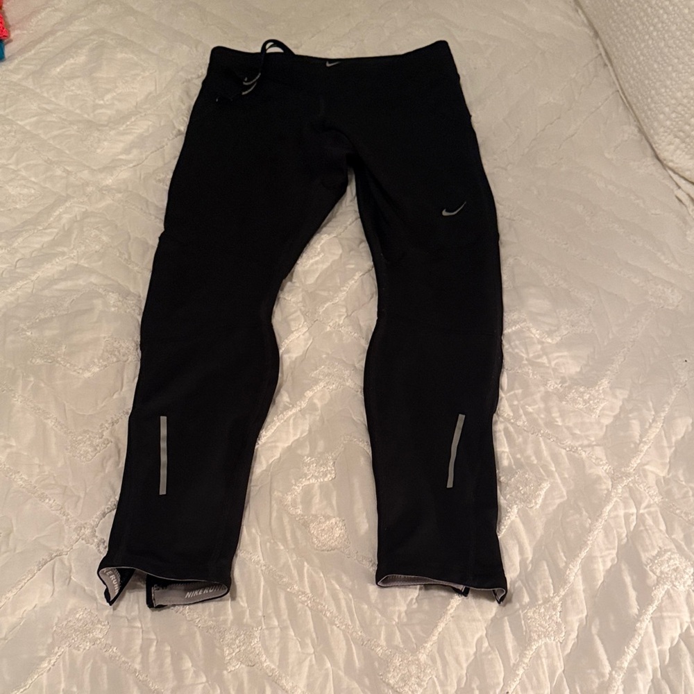 Nike Black Running Tights with Reflective Accents